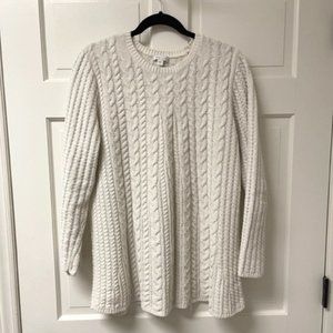 J. Jill Chenille Ivory Cable Knit Sweater - Size L